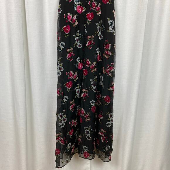 ModCloth x Anna Sui Black&Pink Floral Velvet Burnout Maxi Dress Sz.4 - Picture 14 of 16